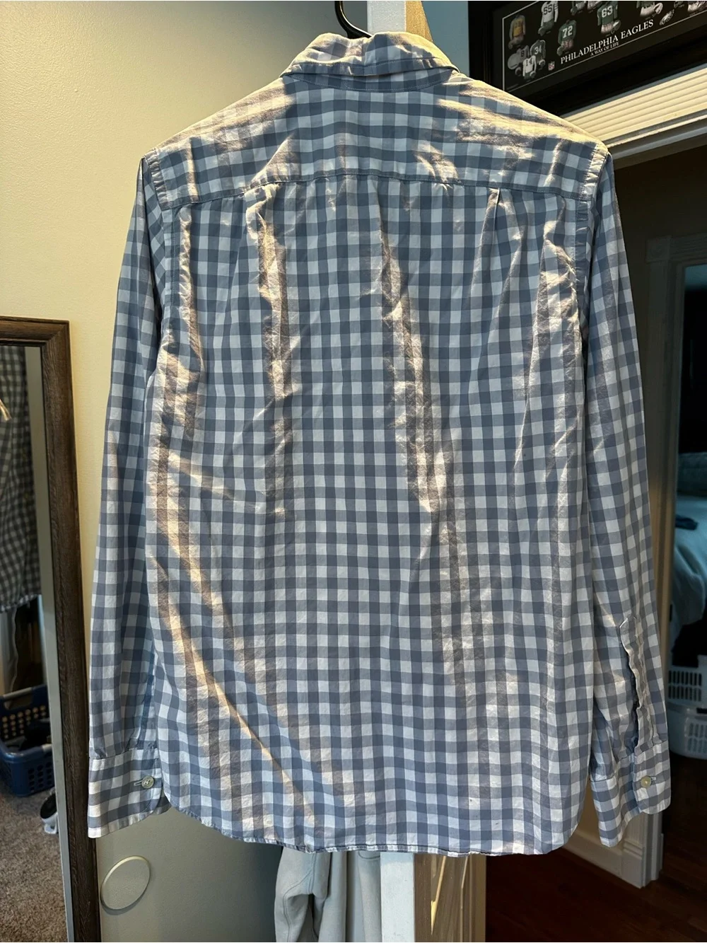 J. Crew Light Blue and White Gingham Button-Down Shirt